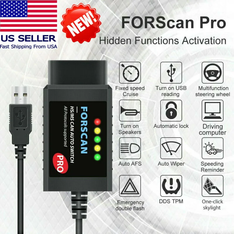 

Автомобильный сканер FORScan Pro ELM327 V1.5 для кодирования Ford USB OBD2 адаптер Сканер автомобильный диагностический инструмент HS/ MS CAN автоматический переключатель