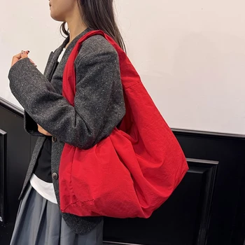 Borsa a Tracolla Morbida di Grande Capacità, Borsa a Spalla Casual, Borsa Leggera per lo Shopping, Borsa Semplice per il Lavoro e i Viaggi Quotidiani