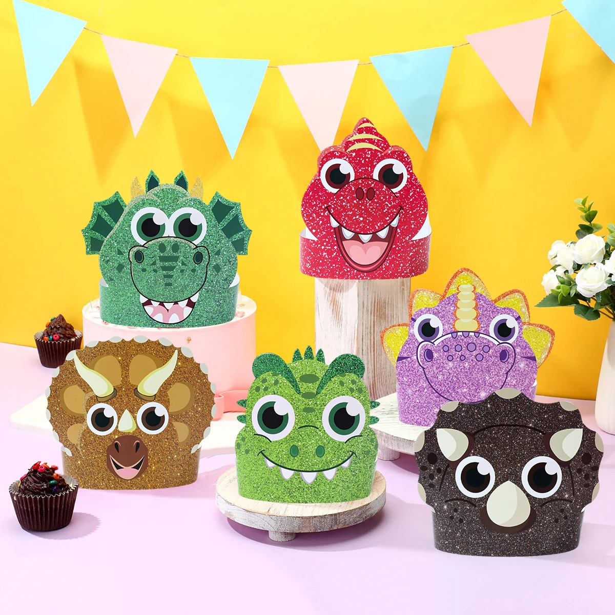 Jungle Dinosaur Theme Party Paper Hat Birthday Supplies For Kids Boys Carnival Hat Party Hat