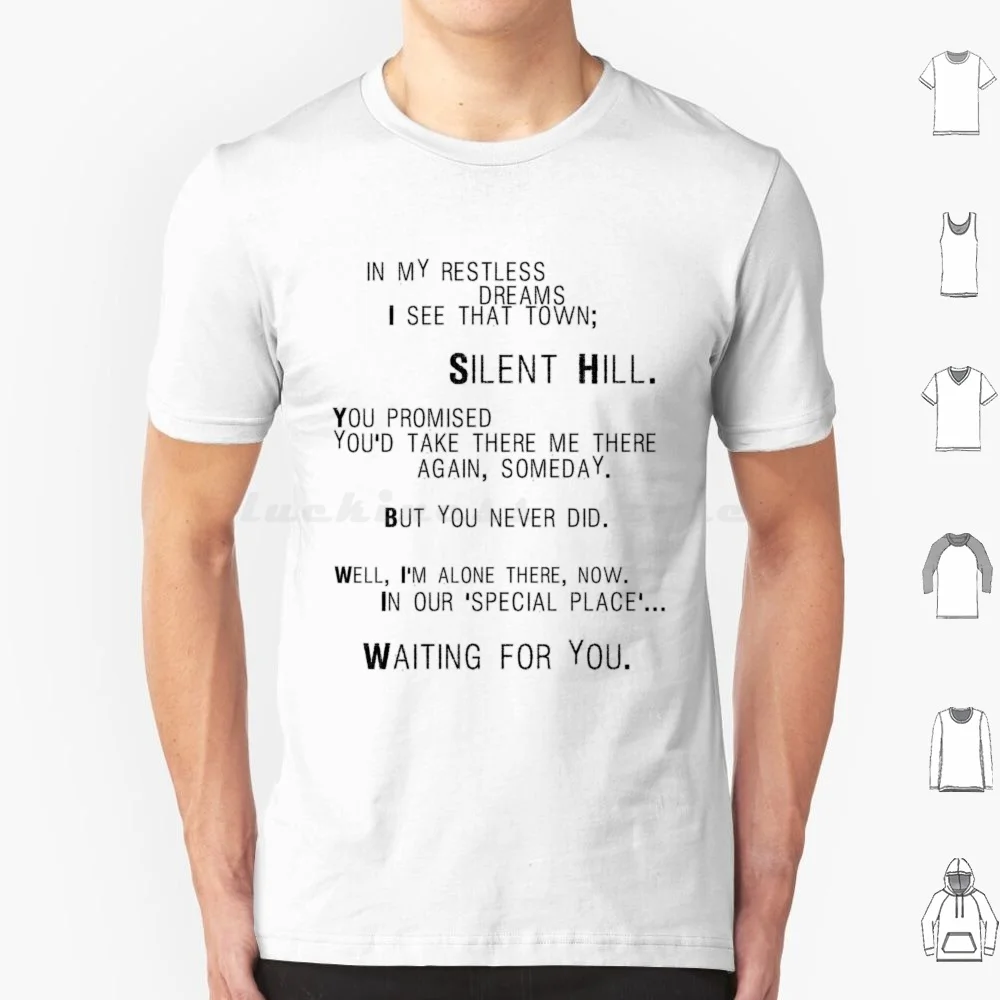 Silent Hill-Mary _ S Lettera (Testo) T Shirt Big Size 100% Cotone Silent Hill Horror Silent Hill 2 Silent Hill Pyramid Head