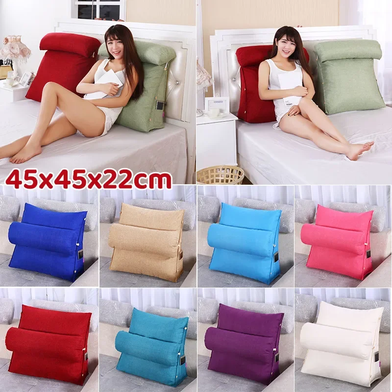 

Bed Triangular Cushion Chair Bedside Lumbar Chair Backrest Lounger Lazy Office Chair Reading Living Room Pillow Household Decor