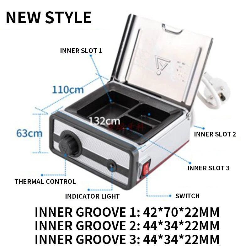 3 슬롯 왁스 멜터 자동 온도 조절 왁스 멜터 300W 왁스 멜터 치과용 왁스 멜터 220V/110V
