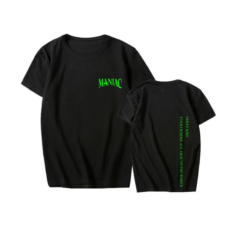 Camisetas de algodón de Stray kids MANIAC para fanáticos del Kpop,  camisetas de calidad Premium - AliExpress