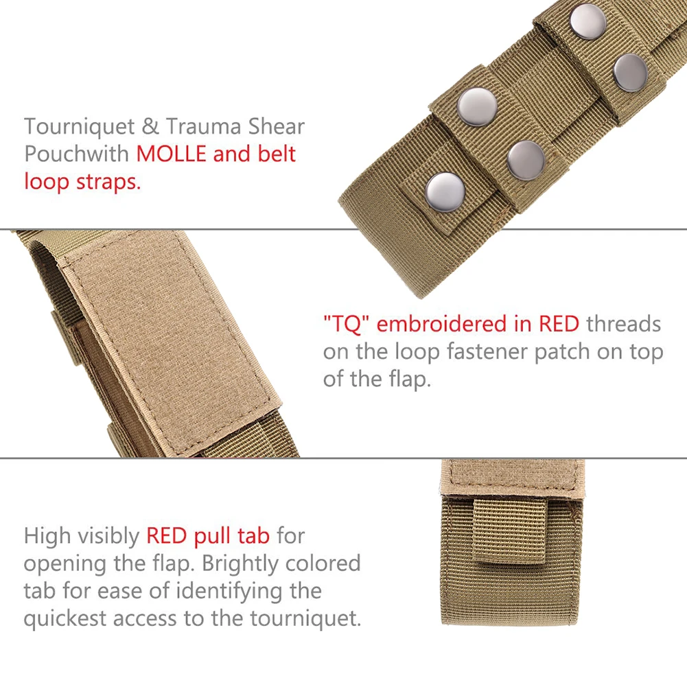 MOLLE Nylon Tourniquet Pouch Holder Flashlight Pouch Torch Holder Case Outdoor Hunting Knife Holster Medical Scissor Packs tourniquet holder first aid pouch