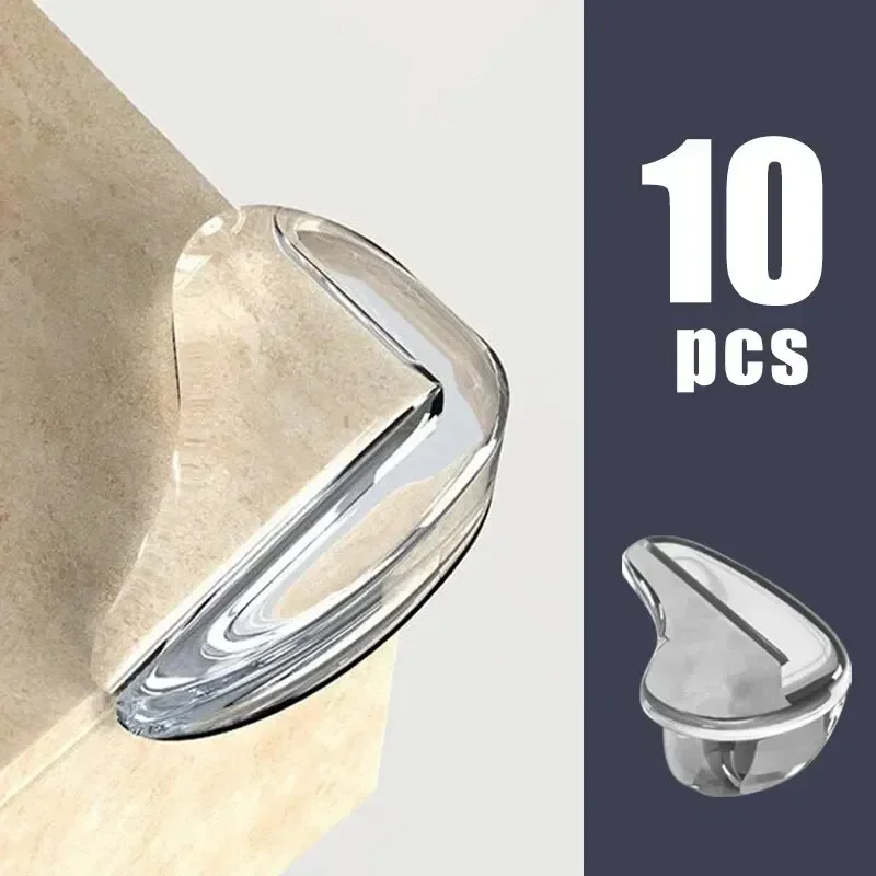 Table Corner Protector Clear Anti-collision Coffee Table Furniture Corner Protectors Children's Soft Corner Sheathing Living Room Decor 10PCS