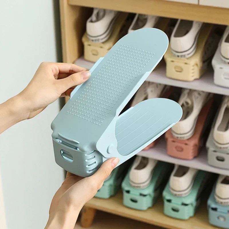5/10Pcs Adjustable Shoe Stacker Shoe Slots Organizer Slots Space Saver Double Deck Rack Holder For Closet Organization