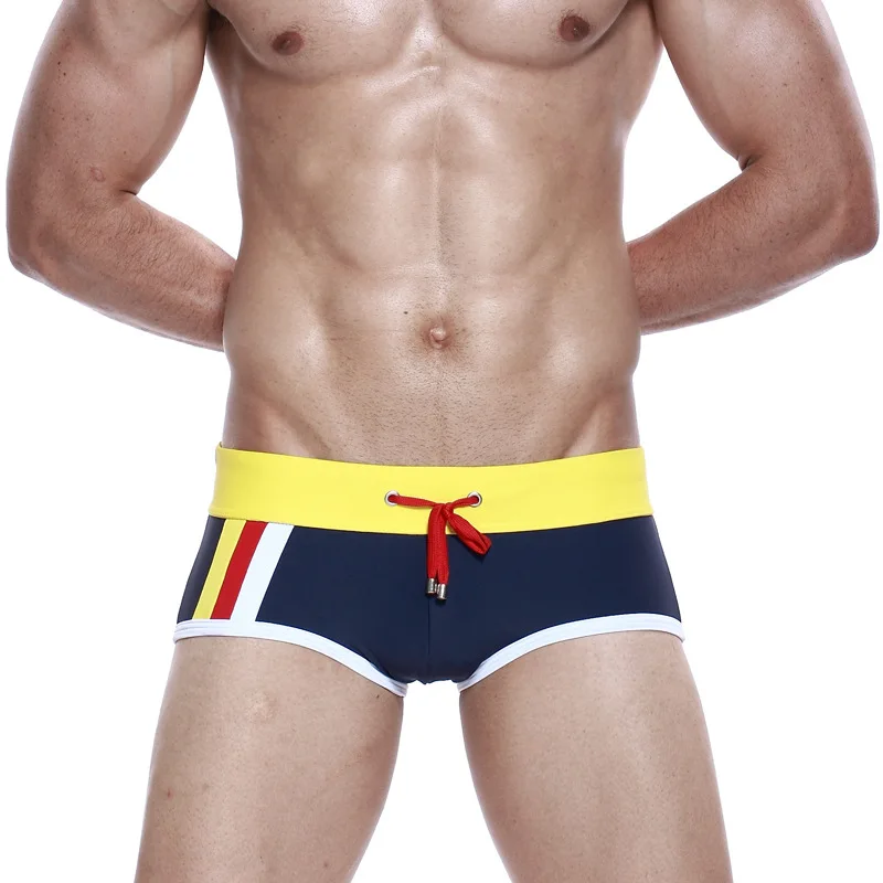 Men's boxer swimming trunks, boxer swimming trunks, fashionable low-rise trunks