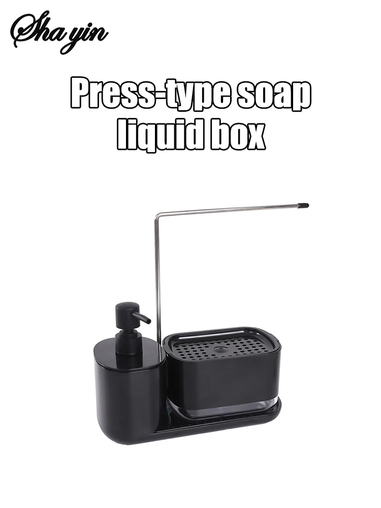 Dual Soap Dispenser with Sponge And Dishcloth Holder Kitchen Hand Dish Soap Dispenser with Tray Multi-Functional Kitchen Soap