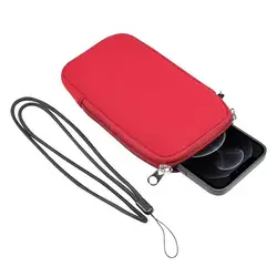 Universal Waterproof Neoprene Phone Pouch with Zipper Closure (Red)