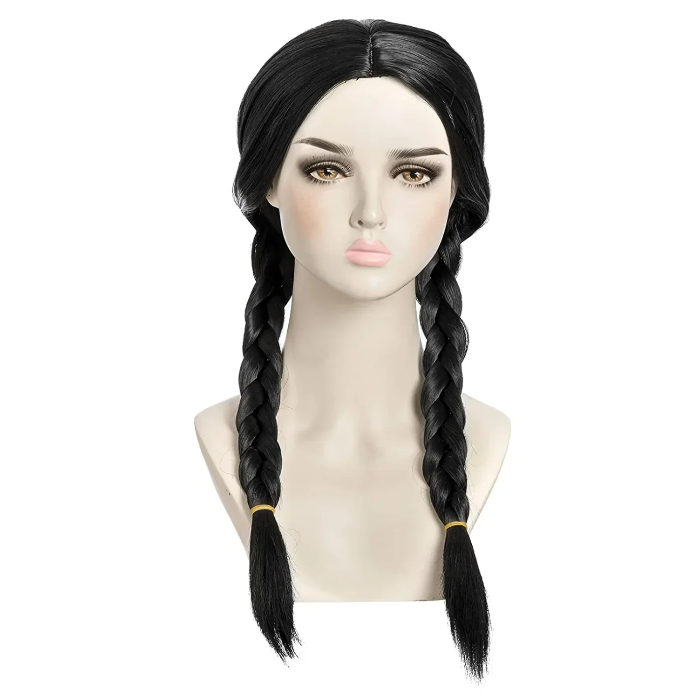 

Cosplay Wednesday Addams Cosplay Wig Movie Long Black Braids Hair with Bangs Halloween Party Accessory