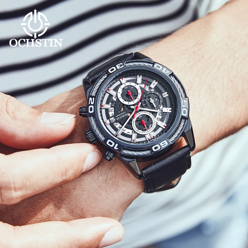 OCHSTIN 2024 new innovative nylon series simple and comfortable men's quartz watches multifunctional quartz movement watches