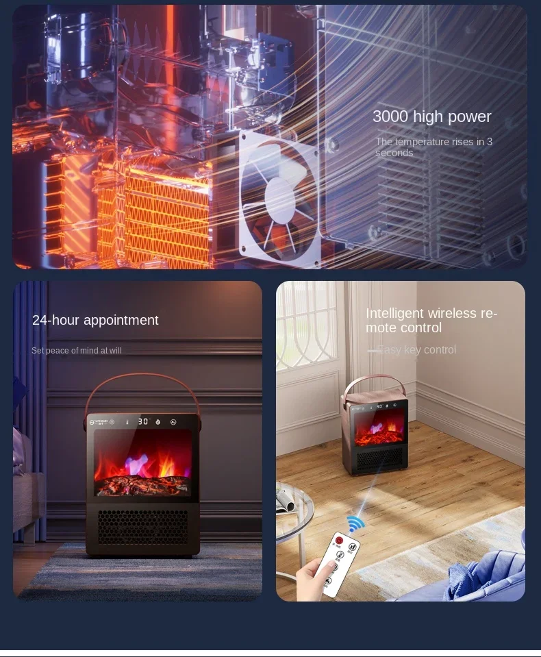 Saba3047aacd24cf4ae968970b076d0f76 220V fireplace heater, household electric heater, living room, bedroom, fast heating and energy-saving heater Mallzona