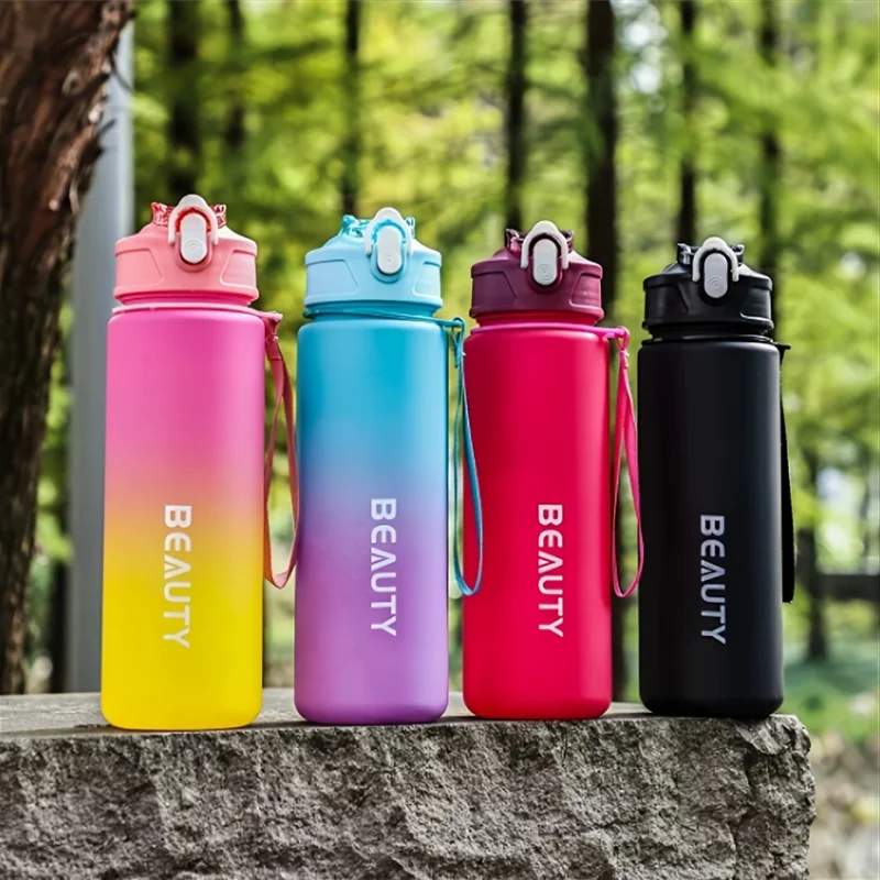 600ml 대용량 무광 플라스틱 물병, 야외 스포츠 및 사무실 사용에 적합, 무광 스포츠 물병