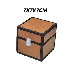 Magnetic Pixel Cute Jewelry Organizer and Mini Toy Trinket Case - Block Style Desktop Decor for Sandbox Game Enthusiasts (7x7x7cm)
