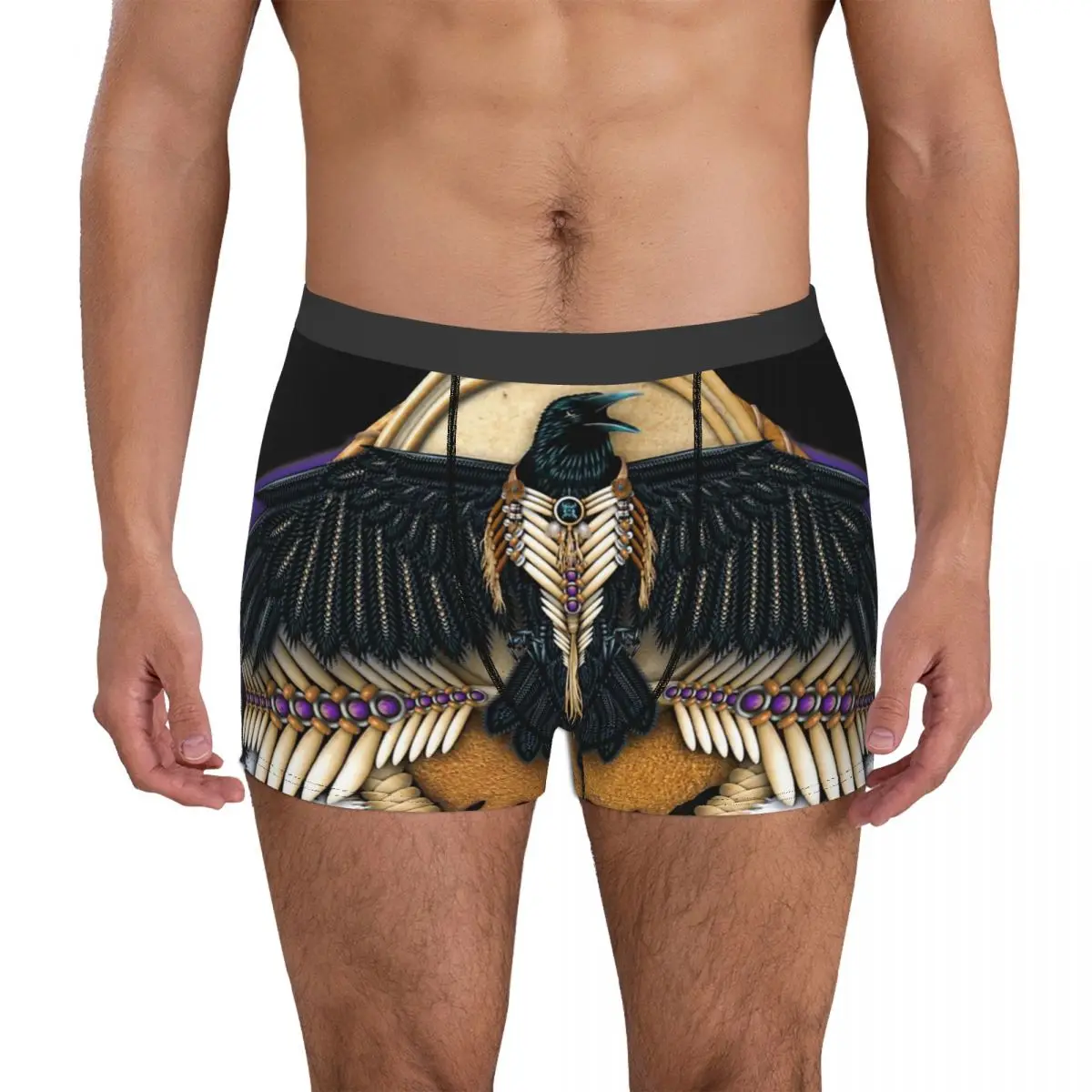 Native American Crow Or Raven Mandala Men's Boxer Briefs Shorts Men Underpants Men's Panties Soft Underwear For Men