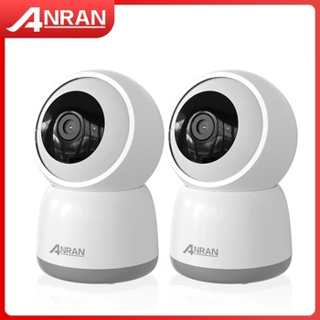 ANRAN 2PCS Security Baby Monitor Indoor 5MP WIFI Surveillance Camera Human Detection Auto Tracking 7/24 Recording Support Alexa
