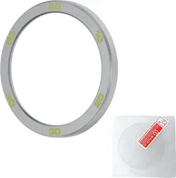 Enhanced Metal Bezel Ring with Tempered Glass Film for Smartwatch Protection (Silver Green)