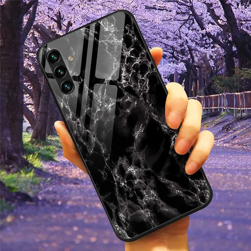 Tempered Glass Hard Cover Case for Samsung Galaxy - Space Design