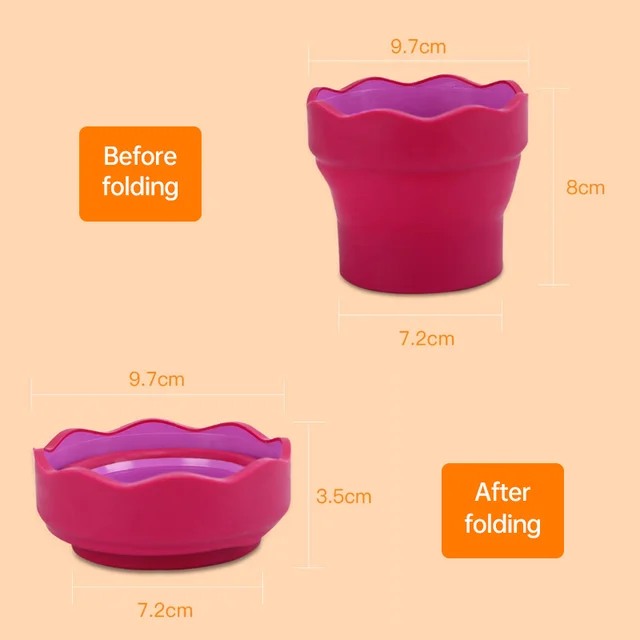Faber Castell  Watercolor Paint Washing Bucket Scalable Telescopic Art Wash Pen Cup Portable Folding Brush Washer Art Supplies - Image 4