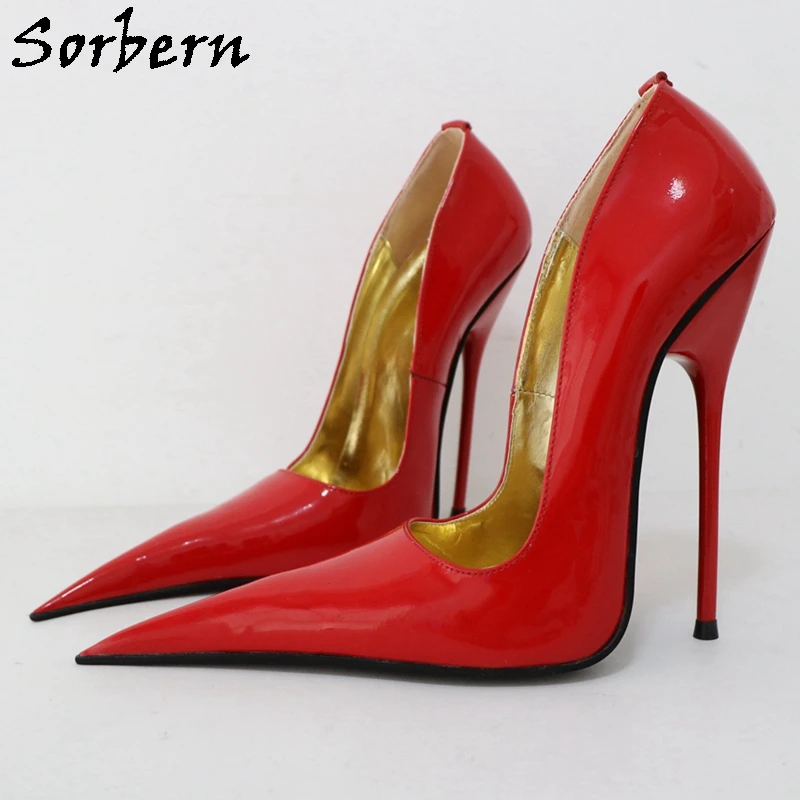 

Sorbern 16Cm Stilettos Women Pump Shoes Genuine Leather Long Pointy Toe High Heels Party Footwear Custom Colors