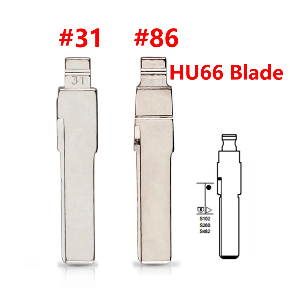

10 шт. 86 #31 # HU66, флип-лезвие для ключа, необработанный сменный флип, флип-лезвие для автомобиля