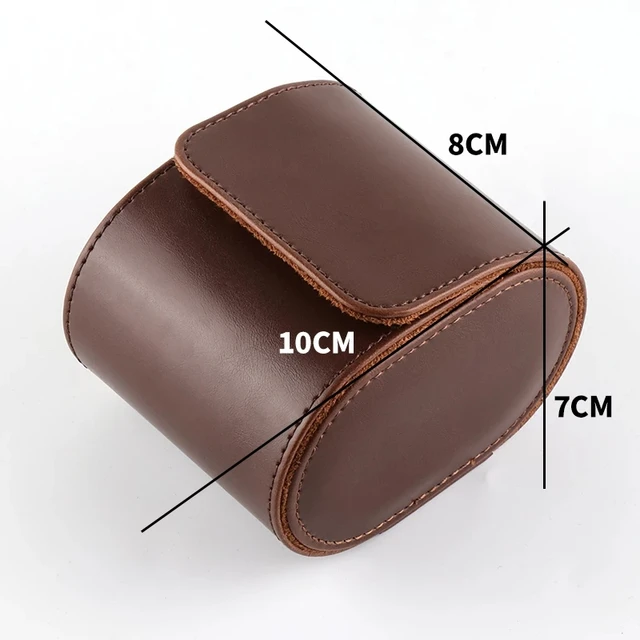 Boîte de montre unique à 1 grille, fentes en cuir Pu Vintage, support Flexible, montre à Quartz mécanique pour hommes de rangement de voyage d'affaires 4