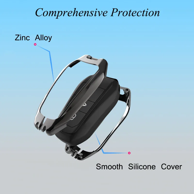 Deluxe Zinc Alloy Car Key Cover Case Shell Holder Fob
