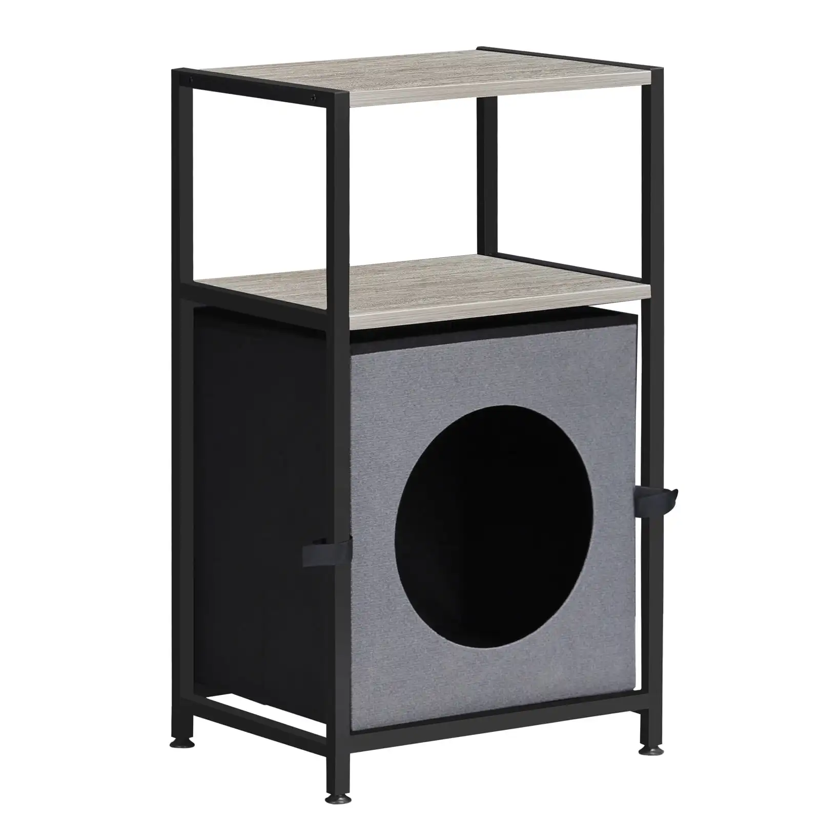 

Nightstand with Cat Litter Gray