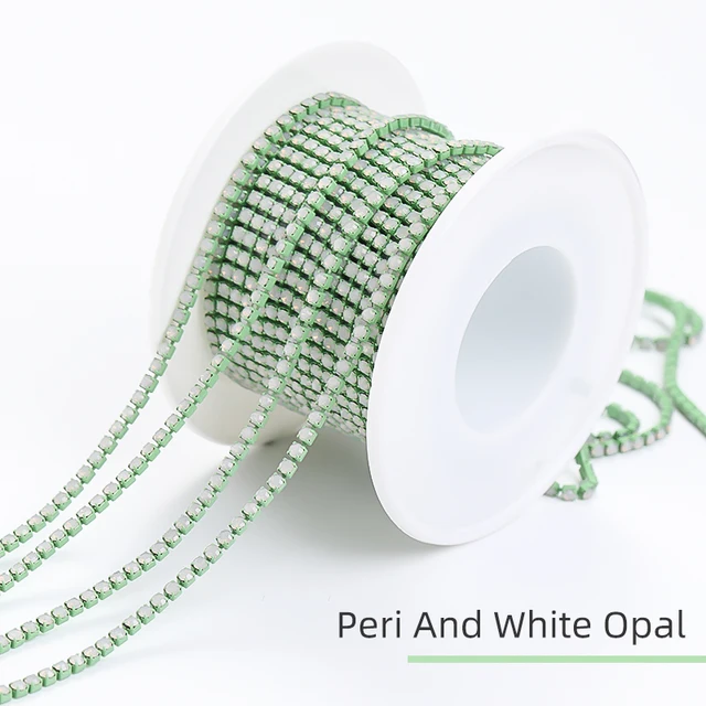 XiChuan 1 Yard 10 Colors Claw Rhinestone SS6 SS8 Crystal Tassel Diy Clothes Earring Accessories Beads Diamond Rhinestone Chain Peri And White Opal