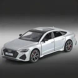 Audi RS7 Diecast Metal Sports Car Toy - Educational Display Ornament (Silver)