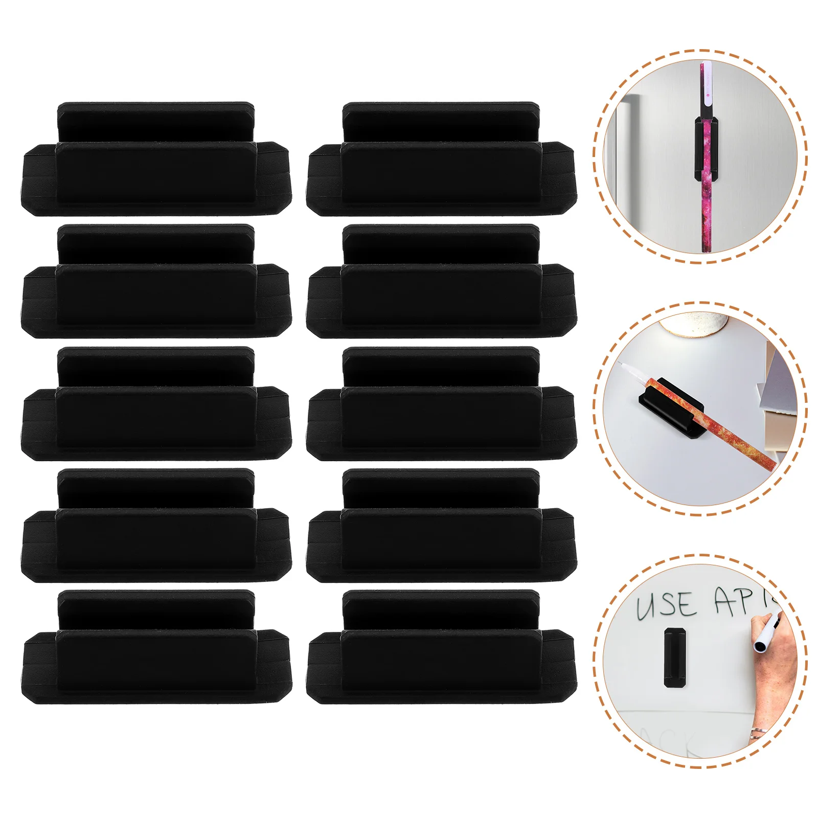 

10 Pcs Office Accessories Desktop Silicone Pen Cover Buckles Adhesive Clips Fixing Holder Clamp Portable Pencil