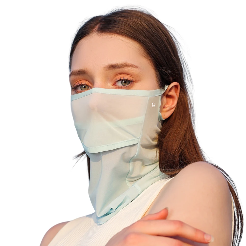 Ice Silk UV Sun Protection Mask Adjustable Full Face Sun Protection Mask Anti Ultraviolet Thin for Summer Outdoor Activities 4