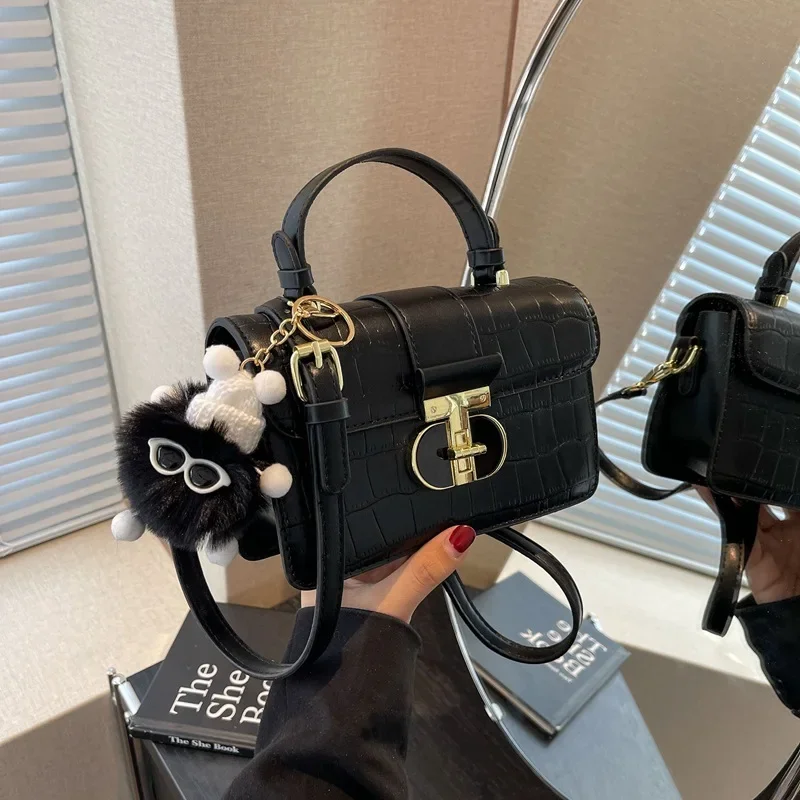 Women's 2024 New High-Grade Fashion All-Match Casual Shoulder Messenger Small Solid Color Square Bag