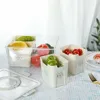 Divided Serving Tray with Lid and Handle, 4 Compartments Fruit Storage Containers, Food Storage Containers for Fruit, Vegetable 6