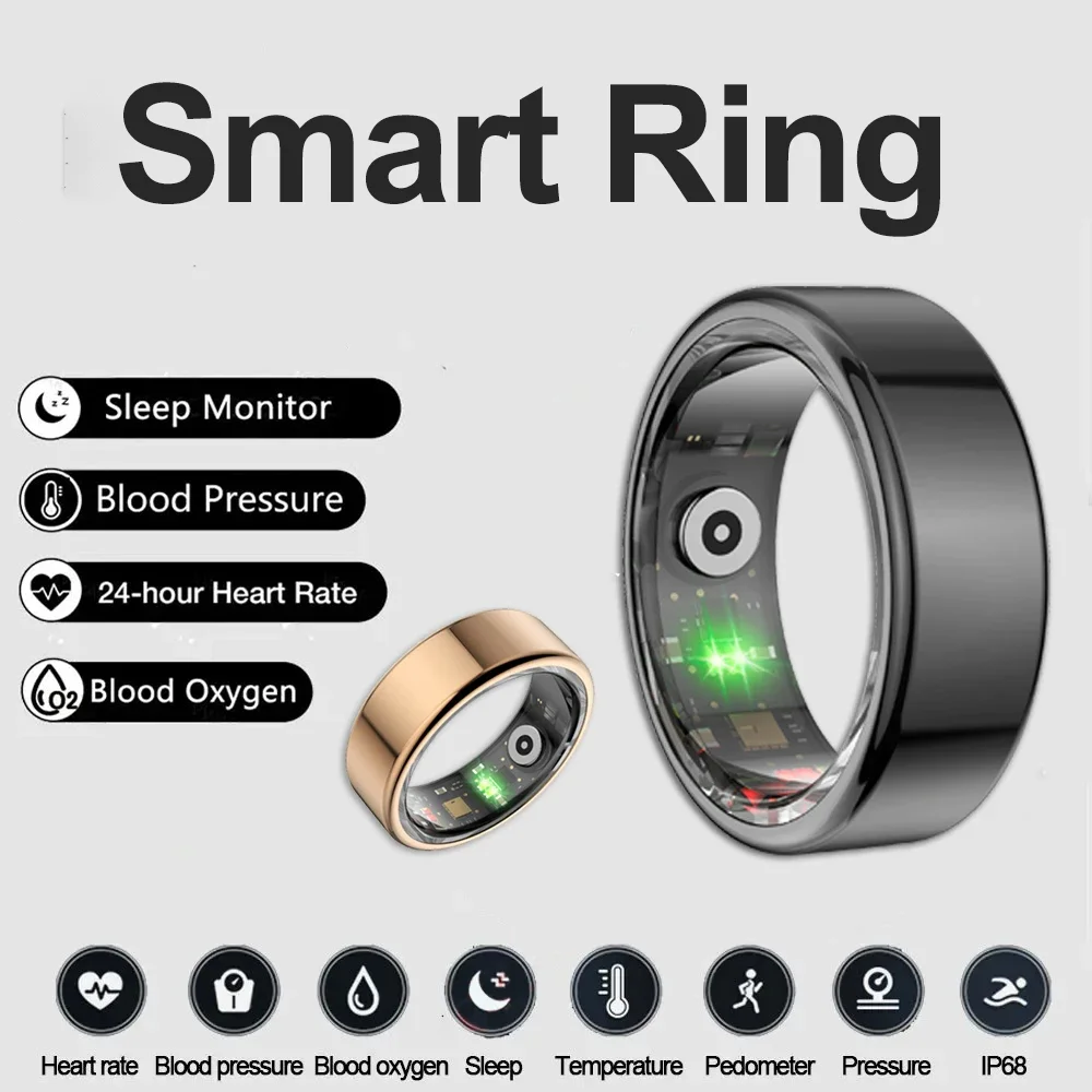 

New Smart Ring Men Women Heart Rate Blood Oxygen Sleep Health Monitor Fitness IP68 Waterproof Sport Activity Tracker Finger Ring