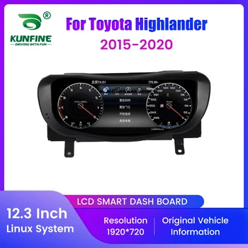 Panel de instrumentos digitales LCD de 12,3 pulgadas para Toyota Highlander 2015-2020, velocímetro, Panel de instrumentos Virtual, actualización de cabina 1