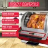Large Capacity Rotisserie & BBQ Oven, Digital Controls, Compact Storage, Perfect Preset Rotation Speed, 5