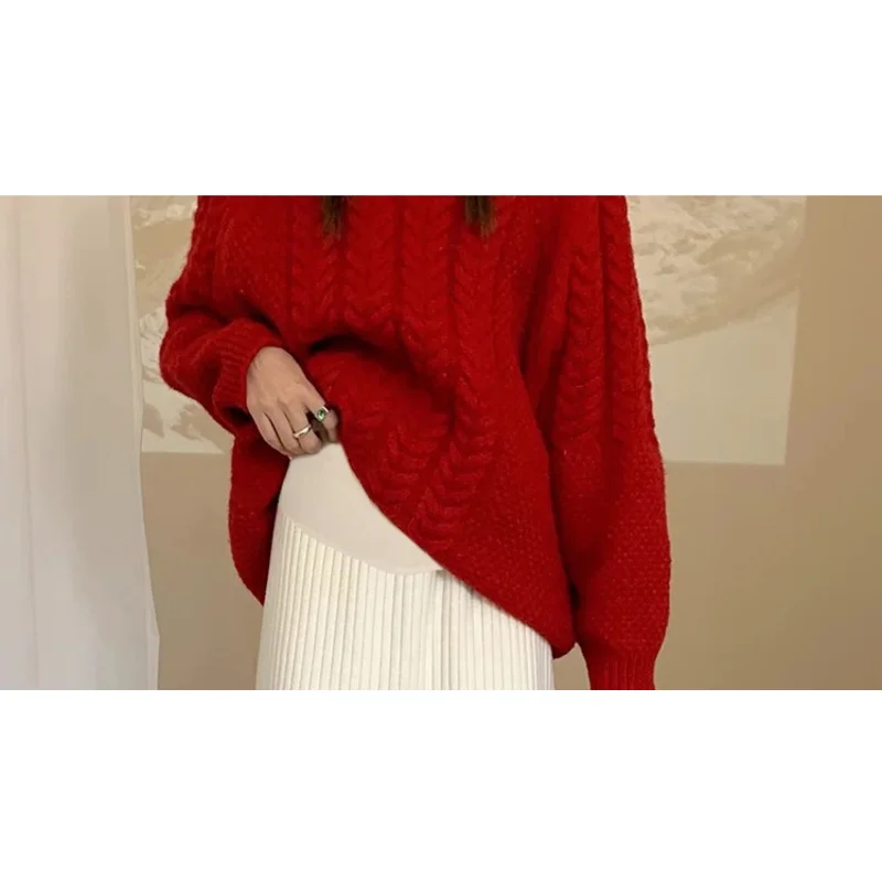 New Pregnant Women's Skirts Solid Color Casual Knitted One Step Skirt Adjustable Waist Maternity Empired Skirt