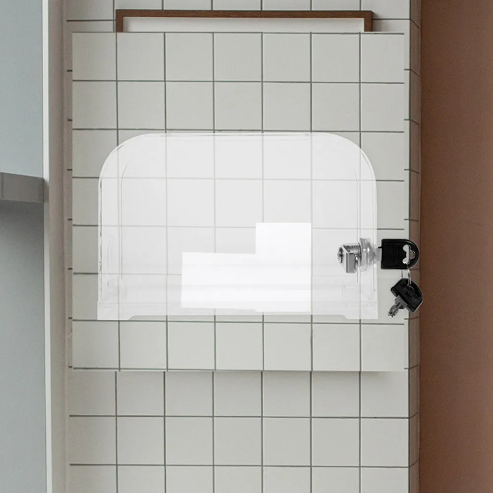 2세트 제안함 아크릴 잠금식 대용량 명함꽂이 사무실 쇼핑몰 전시회 기부함 팁박스