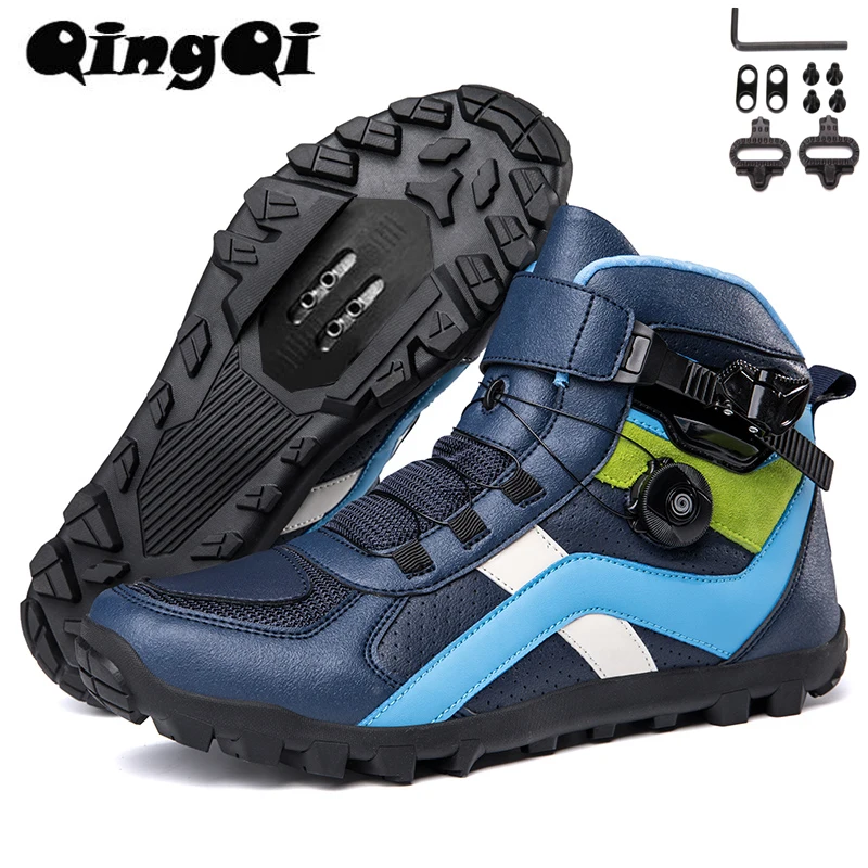 QQ-JCS1988 Mens Motorcycle Shoes MTB  Cycling Shoes Winter Hiking High-cut Boots Tenis Masculino Road Bicycle Sneaker Size39-50