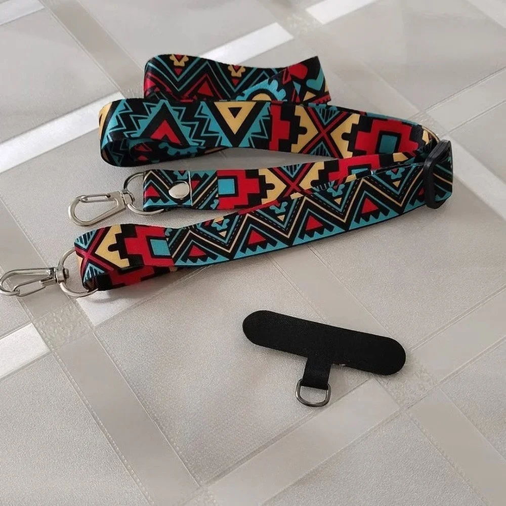 Retro Pattern Crossbody Phone Lanyard Adjustable Length Universal Neck Strap For iPhone Samsung Xiaomi With Card Gasket