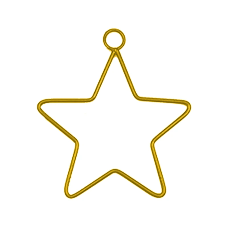 DIY Wrought Iron Metal Stars Ring Stars Wire Wreath Frame Hoop Macrame Rings for Handmade Dream Catcher New Year Drop Shipping 6