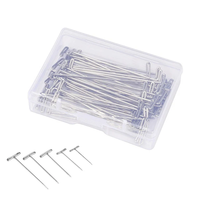 100Pcs Stainless Steel T-pins 38mm Fabric Marking T Pins for DIY Crafting  Knitting Tool Sewing Quilting Pins with Plastic Box - AliExpress