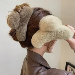 Nuovo inverno pelliccia sintetica capelli artiglio elegante acrilico forcine peluche fermaglio per capelli Barrette granchio copricapo per le donne ragazze accessori per capelli