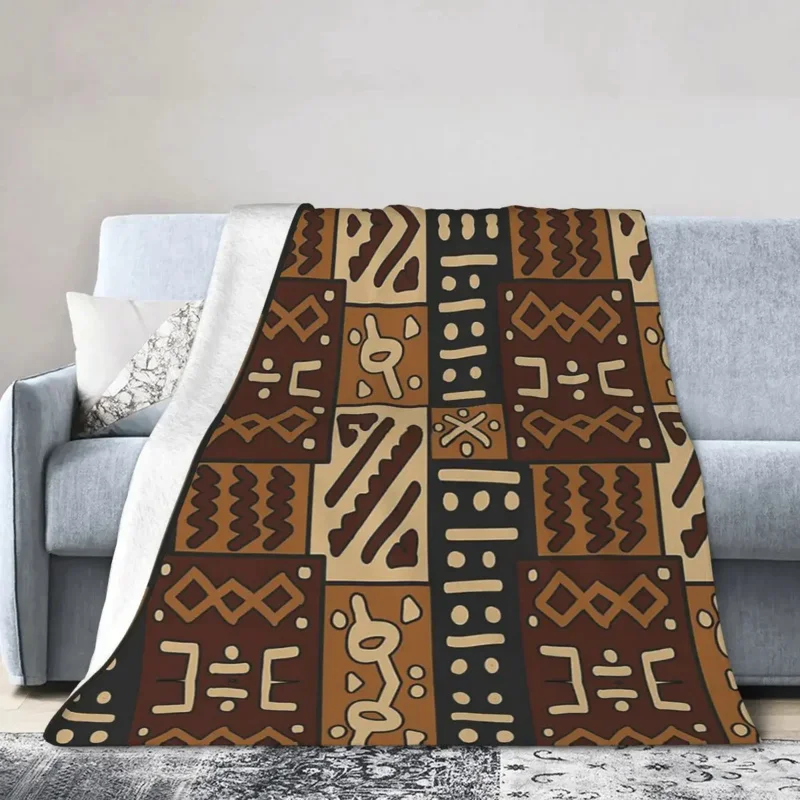 

African Bogolan mud cloth 2 blanket soft warm flannel throw blanket bedding for bed living room picnic travel home Couch