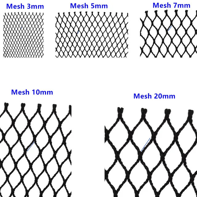 POUI COME DREAM Semi-Finished Knotless Nylon Fishing Net Mesh Size 3MM-20MM Soft Network for Cage BreedingTrawl Fish Net Black 2