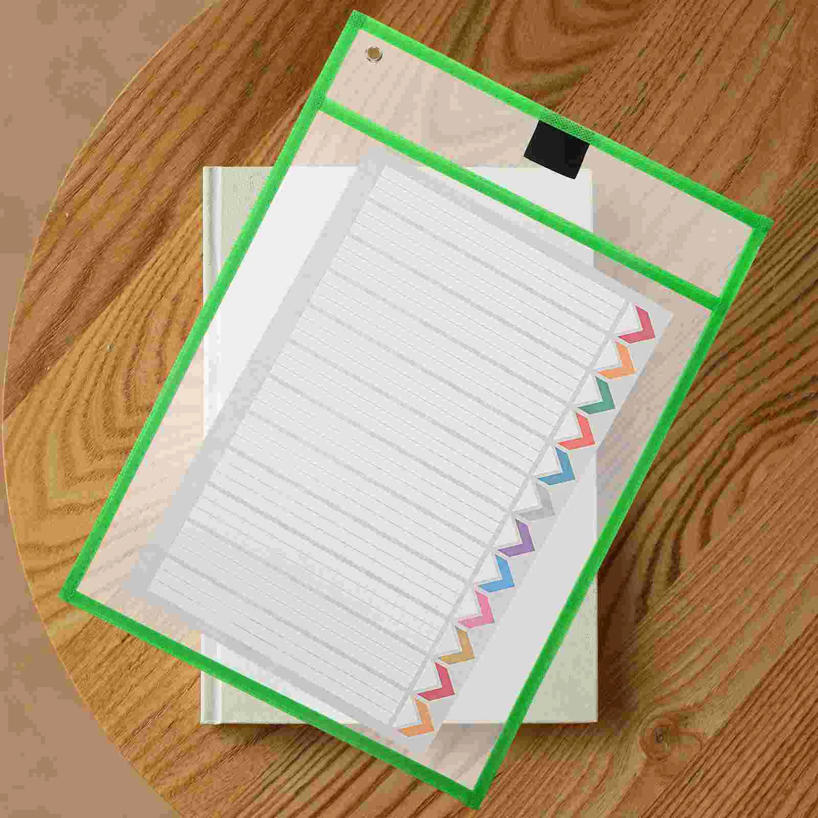 오렌지 침대 시트 투명 재사용 슬리브, 건식 지우기 시트, 파일 폴더 슬리브, 교실용 교육