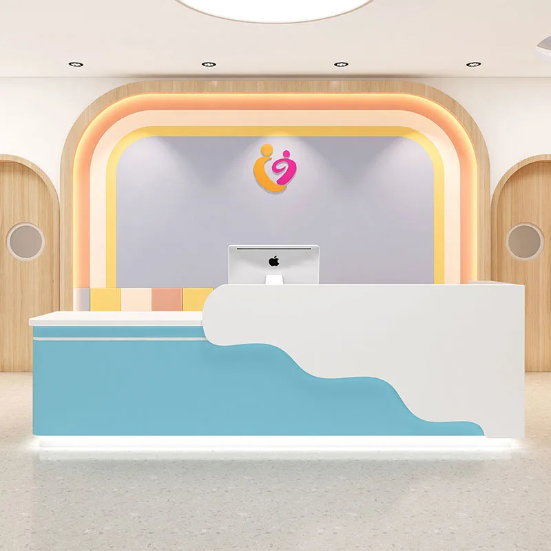 Diy Reception Desks Podium Salon Service Shop Cashier Table Coffee Bar Counter Rezeption Desk Beauty Office Reception Furniture
