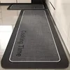 Kitchen Floor Mat Pvc Waterproof Leather Carpet Black Carpets Long Foot Mats Non-slip Oil-proof Modern Home Decoration Rug 주방 카펫 1