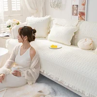 Beige Non-slip Fabric Simple Modern Living Room Back Towel Cover Cloth Sofa Cushion Four Seasons Universal New Solid Color 2